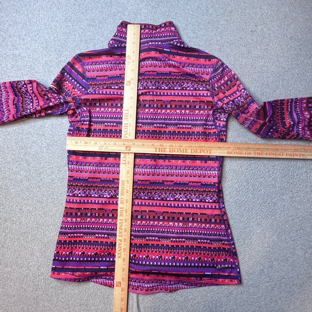 Nike Pro Pullover Womens L Purple Dri-FIT 1/4 Zip Geometric Print 685681-696 - Picture 9 of 13